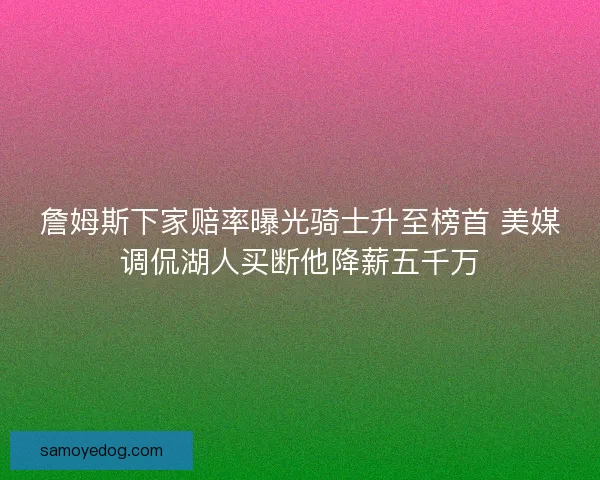 詹姆斯下家赔率曝光骑士升至榜首 美媒调侃湖人买断他降薪五千万